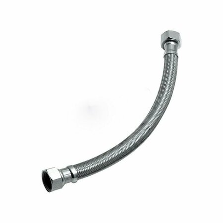 AMERICAN IMAGINATIONS 12 in. Chrome Cylindrical Stainless Steel Water Supply Hose- Full Flow AI-37844